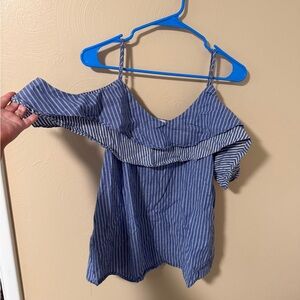 A New Day Blue and White Striped Top